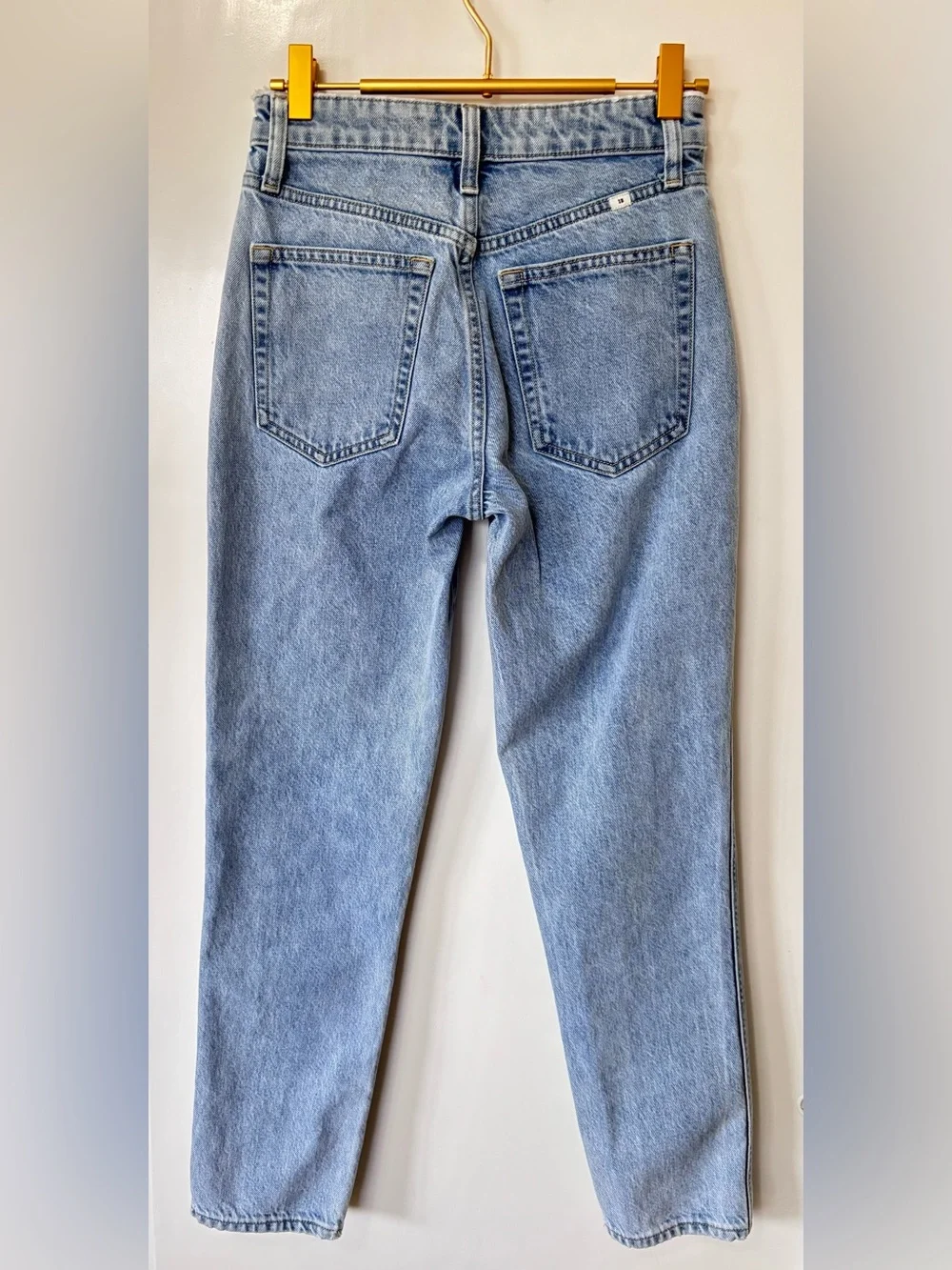 Sunday Best| ‘Mom’ Casual Straight-Leg Jeans Light Blue Stone Wash Denim Sz 00 - Picture 3 of 4